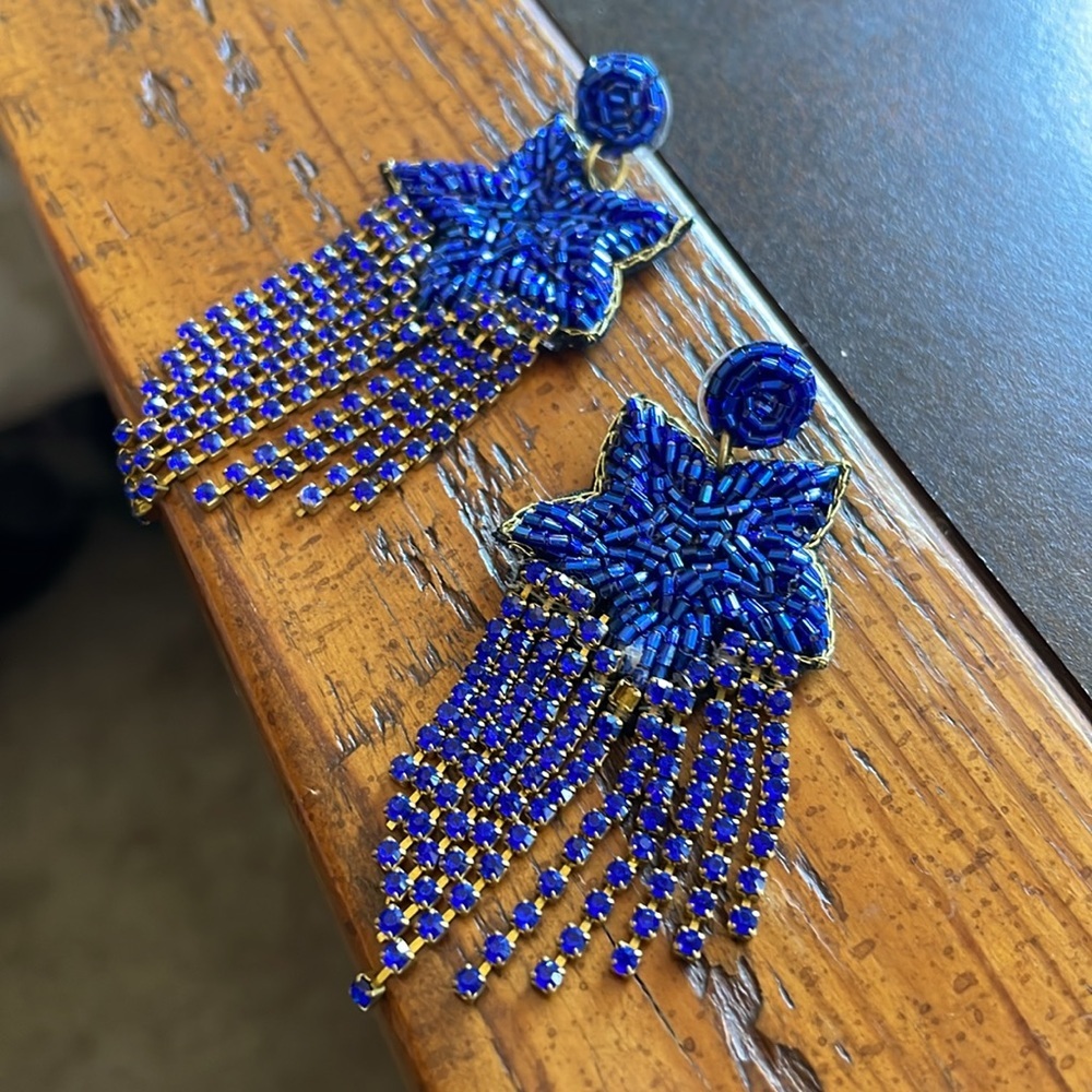 Lisi Lerch blue beaded star earrings